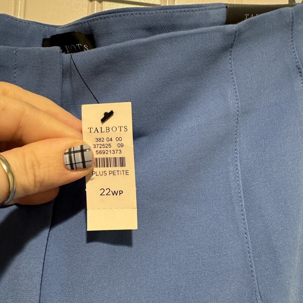 Talbots Blue Providence Pants Flare Leg High Waisted NEW Size 22 Petite - Picture 6 of 9